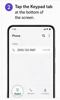 Change Voicemail greeting by Dialing step 2