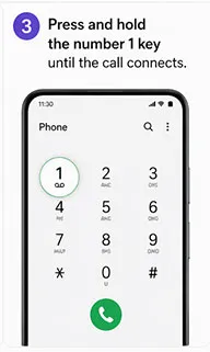 Change Voicemail greeting by Dialing step 3
