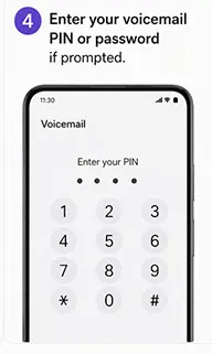 Change Voicemail greeting by Dialing step 4
