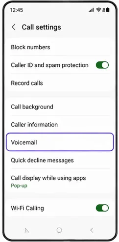 Change Voicemail greetings using visual voicemail step 4