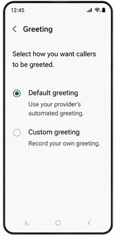 Change Voicemail greetings using visual voicemail step 6