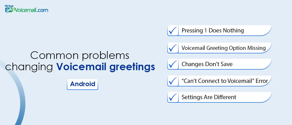 troubleshoot problems changing Voicemail greetings