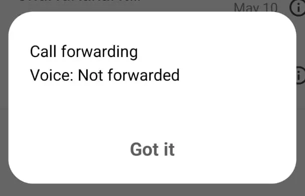 Conditional Call Forwarding status