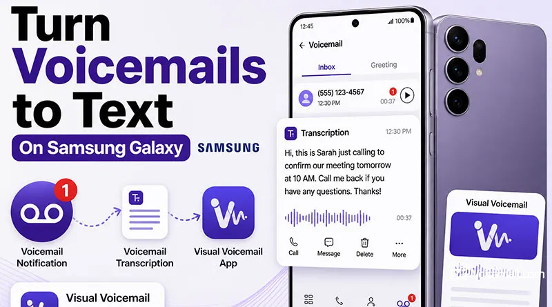 enable voicemail transcription on my Samsung Galaxy.