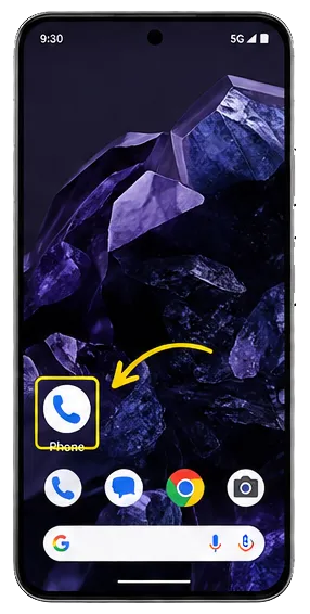 Open the&nbsp;Phone app&nbsp;on your Pixel