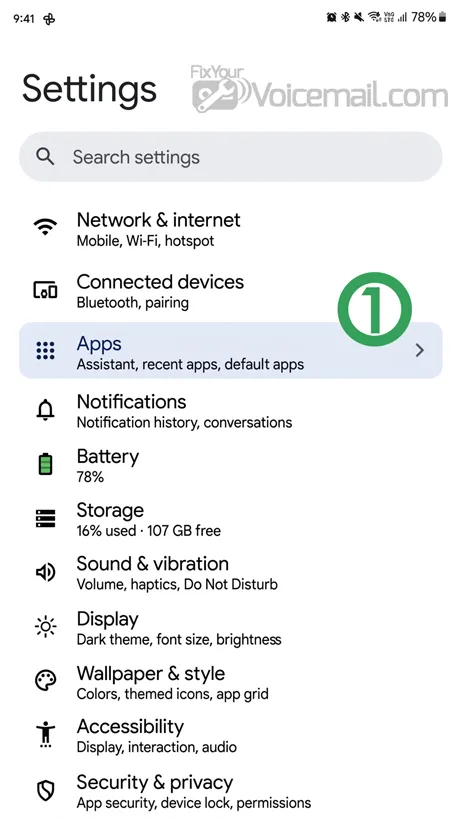 Open Setting and go to apps