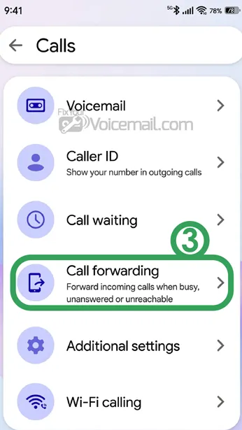 Check Call forwarding Settings on Android